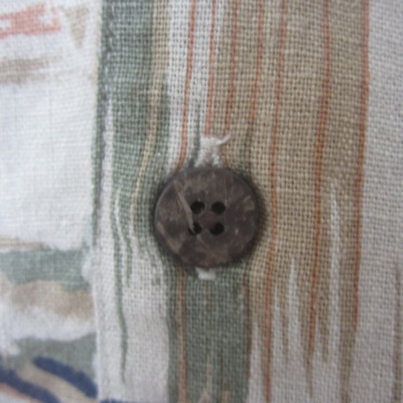 Summa Men Hawaiian camp shirt p2p 25" XL aloha tropical vintage linen abstract - Picture 6 of 9